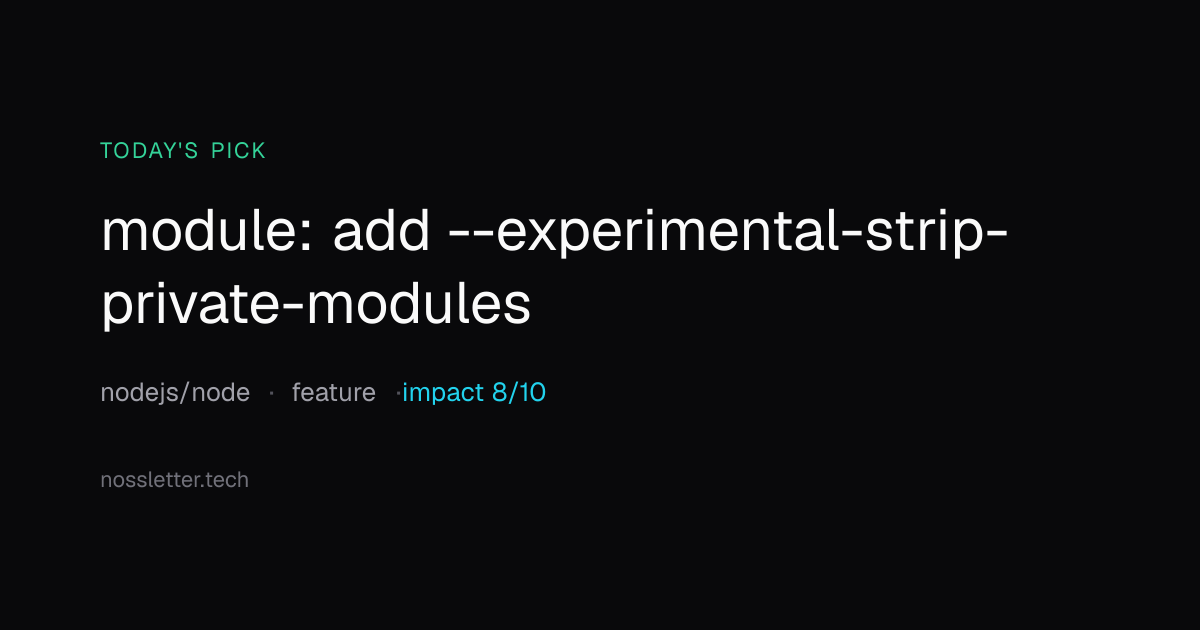module: add --experimental-strip-private-modules — nossletter.tech